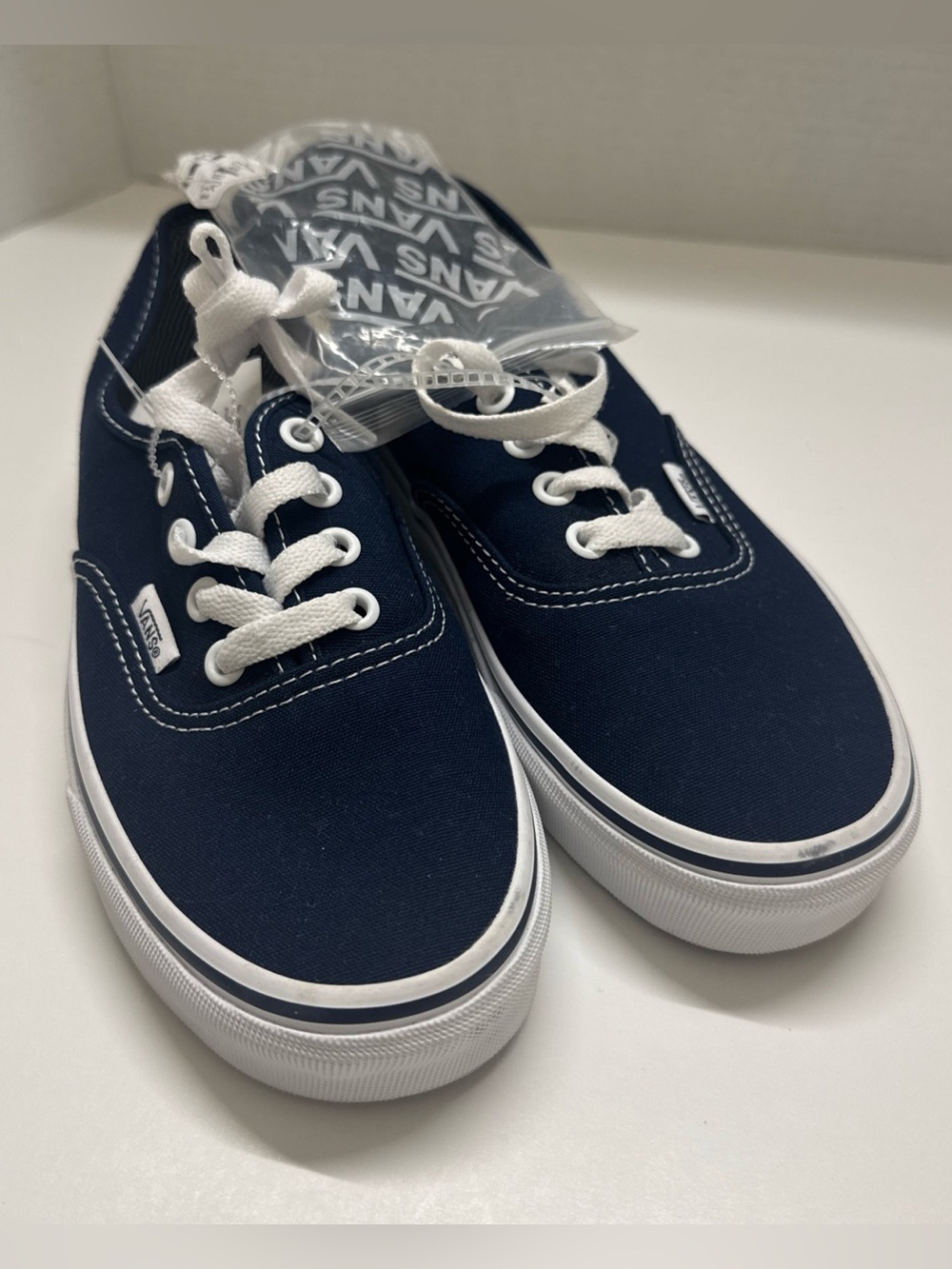 Vans Authentic Sneakers Unisex Navy Blue Canvas Low Top w/ Extra Laces - NEW